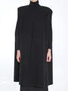 Valentino Broad-shouldered Wool-cashmere Cape In Black