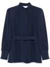 Valentino Cady Belted Blouse In Blue