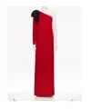Valentino Cady Couture Bow Maxi Dress In Red