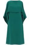 Valentino Cady Couture Cape Dress In In Verde