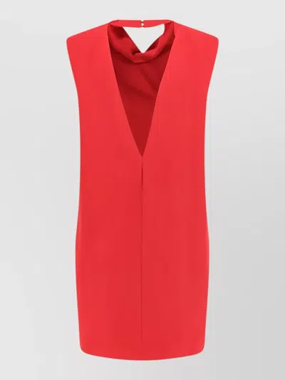 Valentino Cady Couture Draped Sleeveless Mini Dress In Red