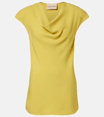 Valentino Cady Couture Draped Top In Green