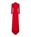 Valentino Robe Longue En Cady Couture Femme Rouge 42 In Red