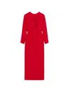 Valentino Donna Long Sleeve Blouson Silk Cady Couture Dress In Red