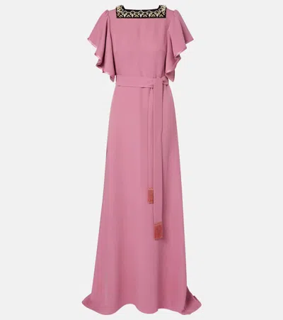 VALENTINO CADY COUTURE EMBELLISHED BELTED GOWN