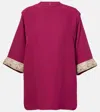 Valentino Womens Phalaris Magenta Cady Couture Embroidered Silk Top In Pink