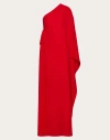 Valentino Cady Couture One-shoulder Silk Gown In Rouge