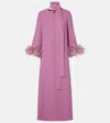 Valentino Cady Couture Feather-trimmed Maxi Dress In Purple