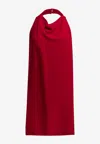 Valentino Womens Paris Halter-neck Silk-crepe Mini Dress In Red