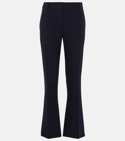 Valentino Gerade Hose Aus Cady Couture In Blau