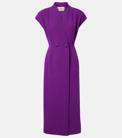 Valentino Double-breasted Midi Dress In Purple