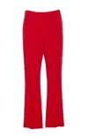 Valentino Garavani Silk Cady Trousers With Tailored Silhouette In Red