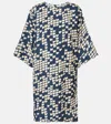 Valentino Cady Couture Printed Midi Dress In Blue