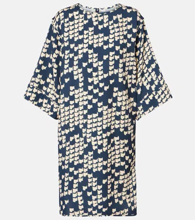 Valentino Cady Couture Printed Midi Dress In Blue