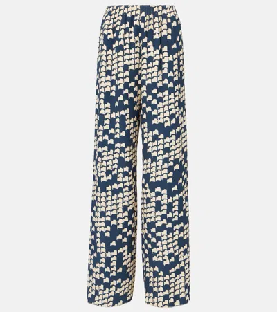 Valentino Weite Hose Aus Cady Couture In Blau