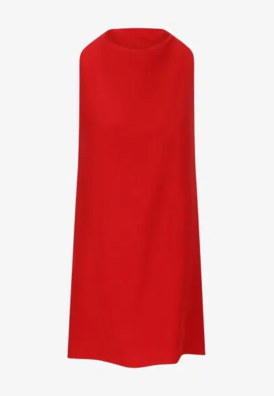 Valentino Cady Couture Silk Mini Dress In Red