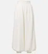 Valentino Cady Couture Silk Wide-leg Pants In White