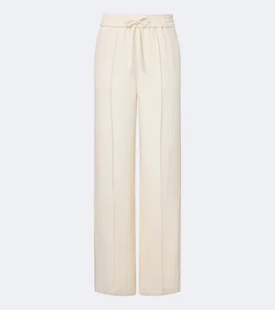 Valentino Cady Couture Wide-leg Silk Pants In White