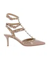 Valentino Rockstud Ankle Strap T. 65 In Nude