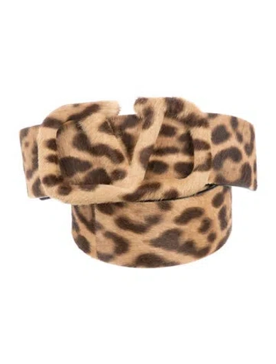 Pre-owned Valentino Garavani Calf Hair Belt In Neutral