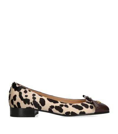 Valentino Garavani Calf Hair Leopard Ballet Flats In Brown