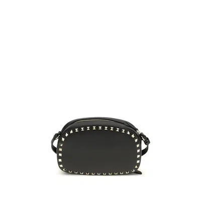 Valentino Garavani Calf Leather Bos Taurus Shoulder Women's Bag In Black