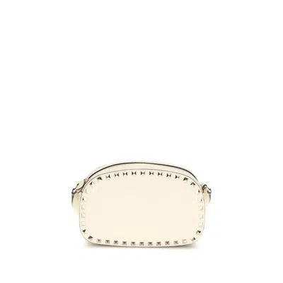 Valentino Garavani Calf Leather Bos Taurus Shoulder Women's Bag In Sand