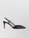 Valentino Vlogo Signature Leather Slingback Pump In Black