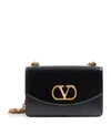 Valentino Garavani Garavani Vain Shoulder Bag In Shiny Calfskin Woman Black Uni In Black