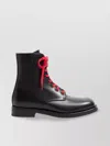 Valentino Calfskin Ankle Boots With Double Laces In Black