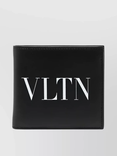 Valentino Garavani Calfskin Bifold Wallet Vltn In Black