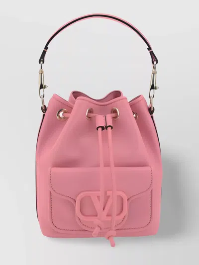 Valentino Garavani Calfskin Double Strap Bucket Bag In Multicolor