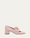 Valentino Smooth Calfskin Leather Shoes With Vlogo In Water Rose