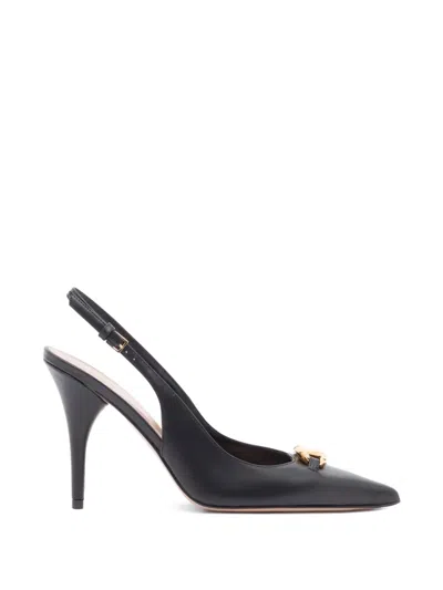 Valentino Garavani Vlogo The Bold Edition 小牛皮裹踝高跟鞋（10厘米） In Black