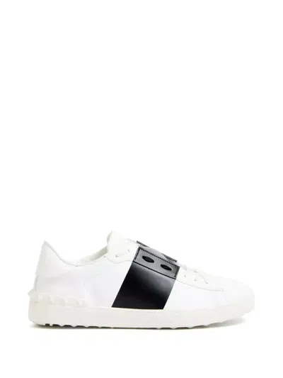 Valentino Garavani Minimalist Leather Sneakers With Contrasting Stripe Detail And Vlogo Signature In White