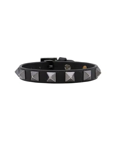 Pre-owned Valentino Garavani Valentino Calfskin Rockstud Bracelet (authentic Pre-loved)