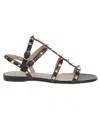 Valentino Calfskin Sandal In Black