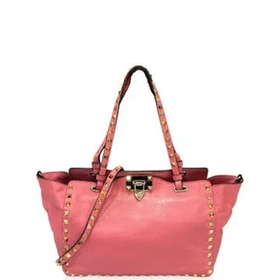 Pre-owned Valentino Garavani Calfskin Tote In Pink