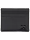 Valentino Garavani Calfskin Vlogo Signature Card Holder In Black