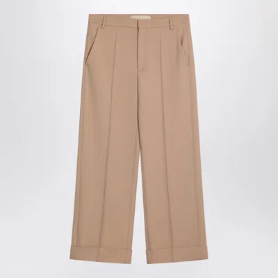 Valentino Camel-coloured Wool Trousers In Brown
