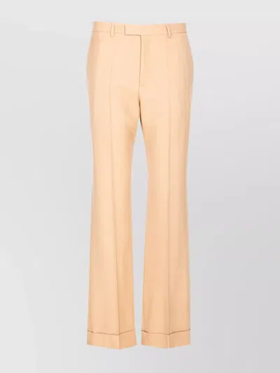Valentino Camel Trousers With Side Pockets And Cuffs In Brown