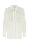 Valentino White Poplin Shirt In 001