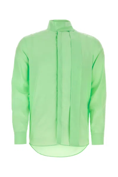 VALENTINO VALENTINO GARAVANI FLUO GREEN SILK SHIRT