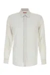 Valentino Long-sleeved Shirt In Cotton Poplin With Flower Patch