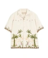 Valentino Camicia In Canvas Di Cotone Con Ricamo Floreale In Multi