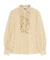 Valentino Camicia In Crepe De Chine Stampa Plusdepois In Nude