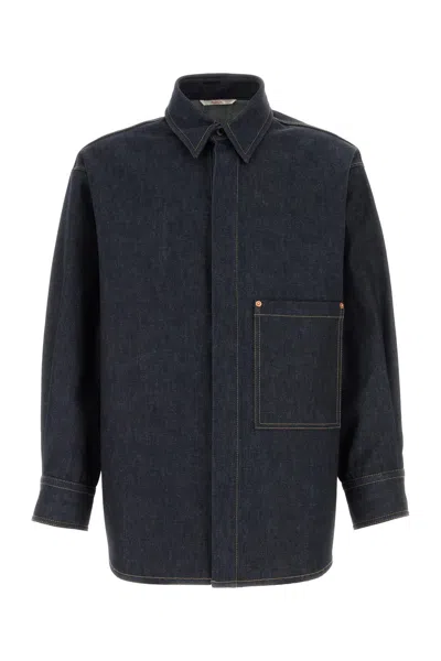 VALENTINO VALENTINO GARAVANI DARK BLUE DENIM OVERSIZE SHIRT