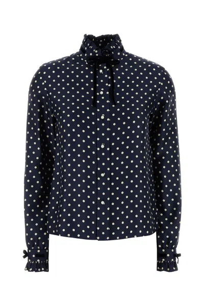 Valentino Garavani Printed Satin Shirt In Black