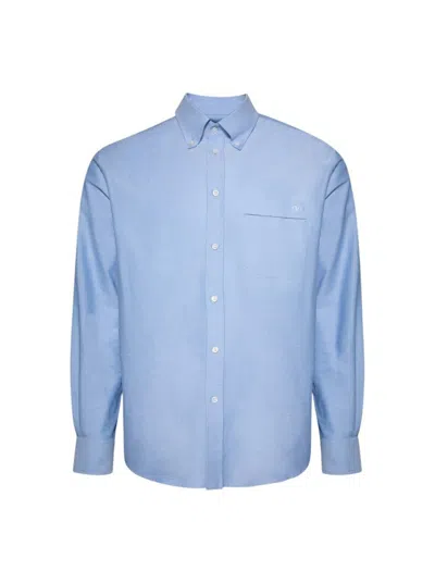 Valentino Camicia Maniche Lunghe Celeste In Blue
