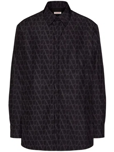 Valentino Vlogo Shirt In Black